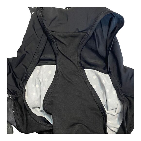 Rose Marie Reid Black White Polka Dot Halter Top Tummy Control Swimsuit, size XL - Picture 8 of 11